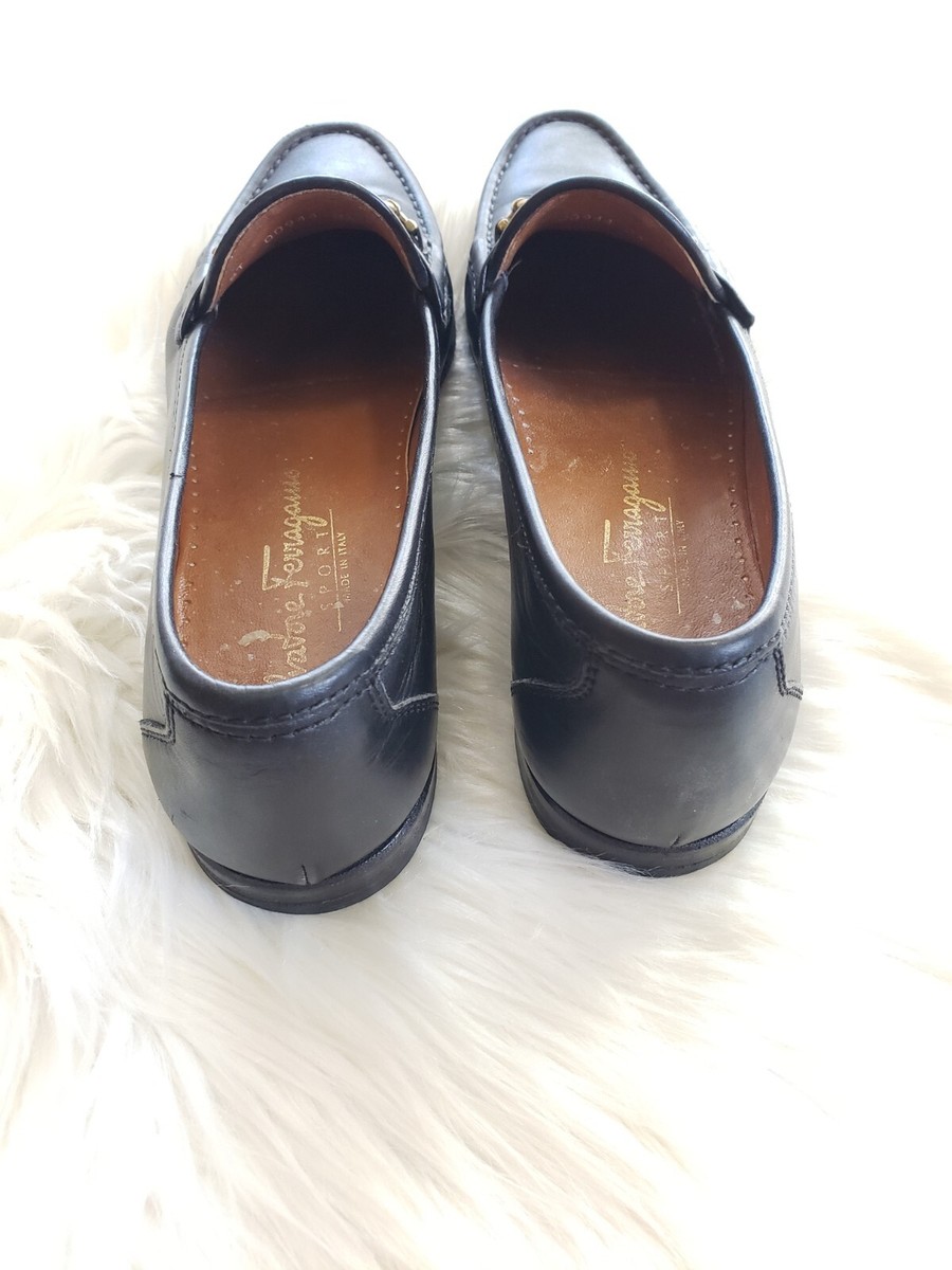 Salvatore Ferragamo Gold Tone Gancini Bit Mens Loafers Dress  display picture 1