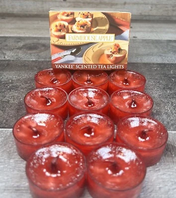 Yankee Candle Farmhouse Apple Tea Light Candles RARE OPEN BOX 11 out of 12 NEW - Image 1 of 4