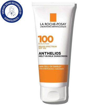 Anthelios Melt-In Milk Sunscreen for Face and Body SPF 100, 3.0 Fl Oz