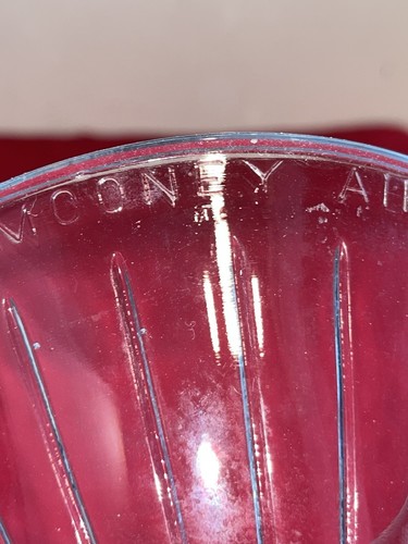 VINTAGE MOONEY AIR VENT 16 OZ THICK FLUTED GLASS 7” FUNNEL NO DAMAGE - Picture 3 of 9