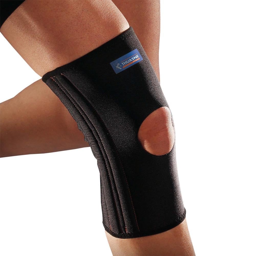 Soulager un genou douloureux avec la genouillère de sport rotulienne élastique grise
