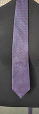 Vintage Christian Dior Monsieur Men  s Tie Navy Blue Red Geometric Patterns 