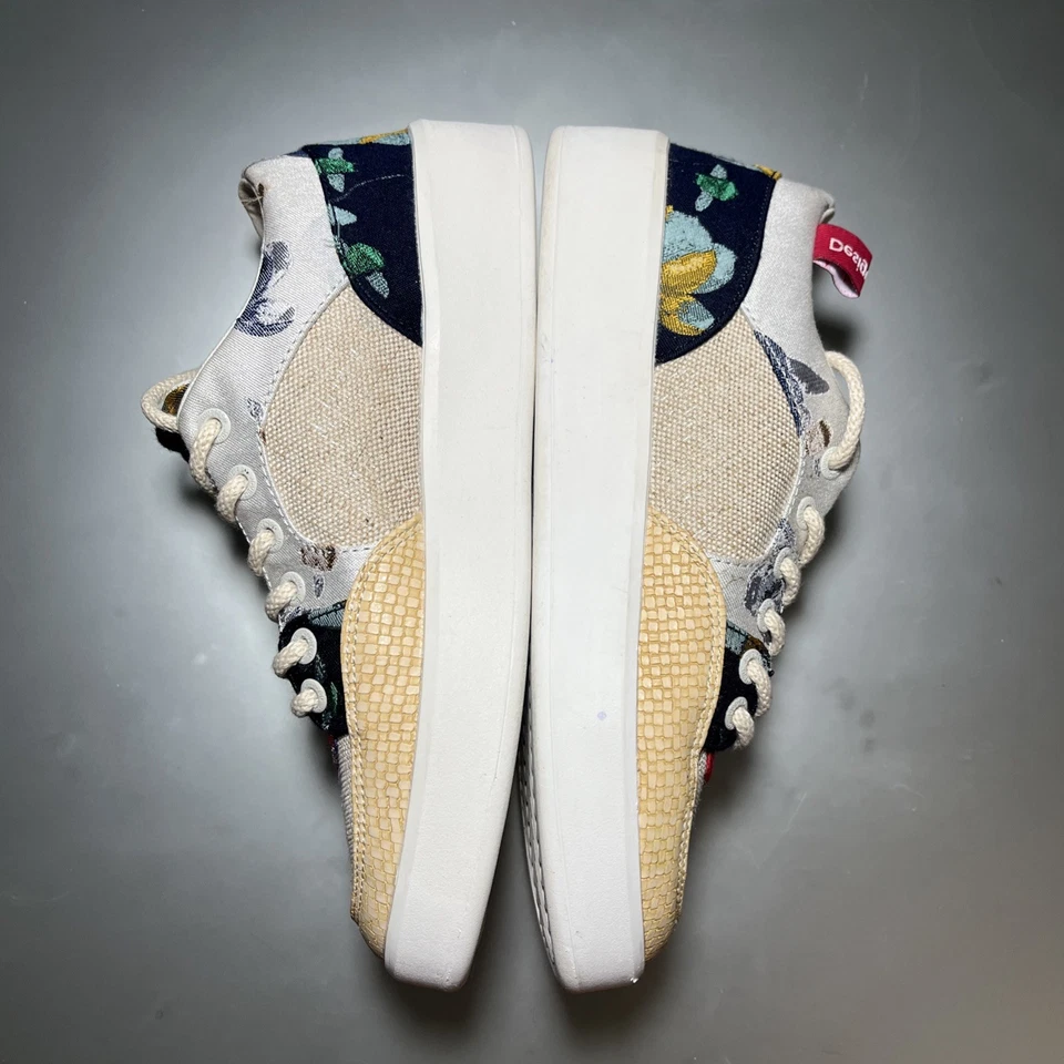 Zapatillas Desigual Crema con Toque Artesanal Boho Mujer’s Talla 8 Foto 2 de 4