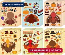 OHOME Thanksgiving Crafts for Kids - DIY Turkey Stickers,Kids Thanksgiving Games