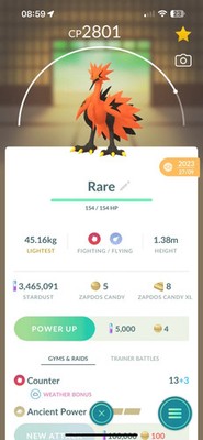 Pokemon Go Galarian Zapdos / FAST / READ DESCRIPTION