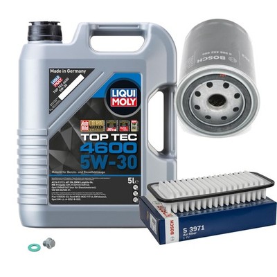 BOSCH Inspektionspake 5 L LIQUI MOLY Top Tec 4600 5W-30 für Toyota Dyna 100