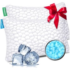 Luxury Queen Size Adjustable Cooling Pillows - Shredded Foam for Perfect Support
