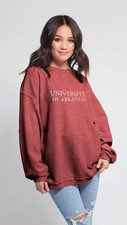 Arkansas Razorbacks Women'S Corded Crew Sweatshirt Crimson, Medium