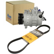 NISSENS Klimakompressor + 4PK867 ELAST für BMW E60 E61 3.0D