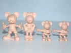 Vintage Marx 60mm Disney 1950s Mickey Mouse Family Plastic Playset Figures