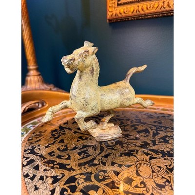 Bronze Flying Horse of Gansu Statue   7.25  Runner, Verdigris Patina