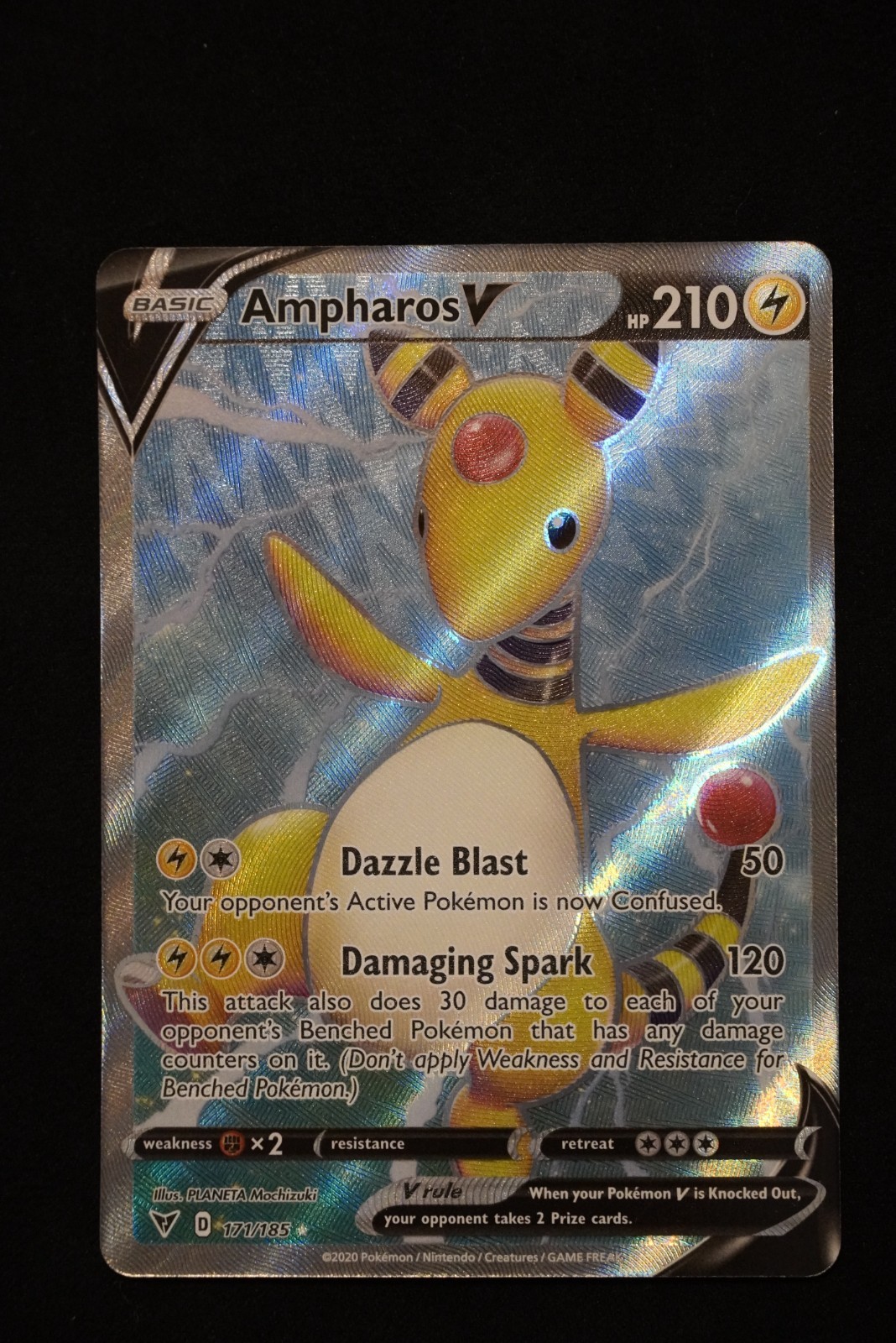 Ampharos V (Full Art) 171/185 Swsh04: Vivid Voltage Holo Pokemon TCG