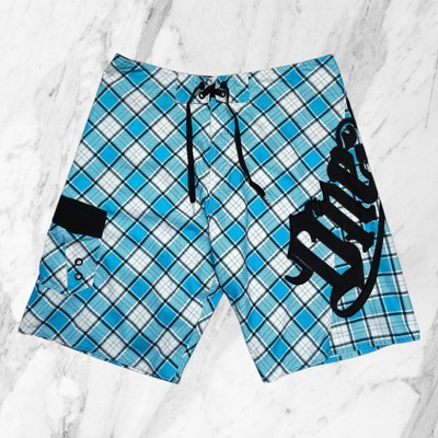 O'NEILL Herren Anzug Kariert Big Logo Bestickt Boxershorts Meer Gr. 33 zwischen 46 48 DEU 