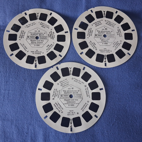 Vintage 3D View Master Reels The Adventures of Rupert Bear 3x Reels Set - 第 1/1 張圖片