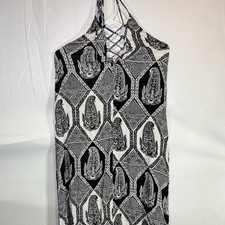 SHOW me your MUMU Black Eat Pray Mu Cloud Lace-Up Halter Maxi Beach Dress Small