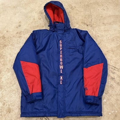 Super Bowl 2006 Jacket Men Medium Blue NFL Football Detroit Zip Up Heavy Wind