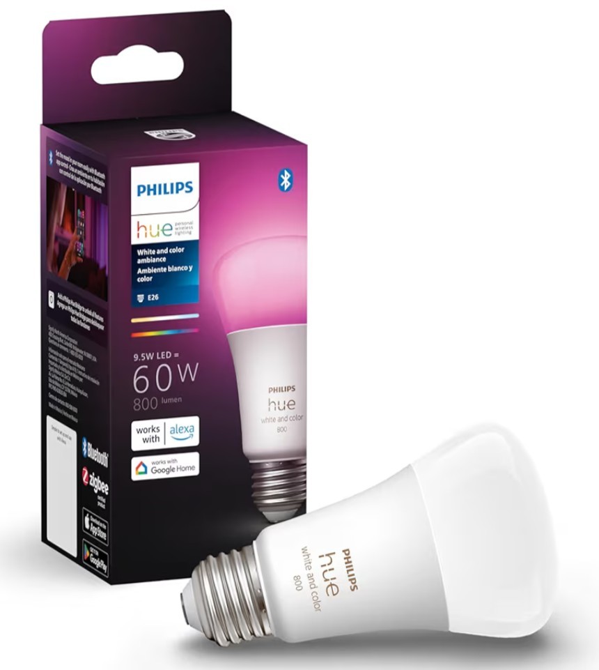 #212  Philips Hue Smart 60W A19 LED Bulb - White and Color/Changing Light-1 pack