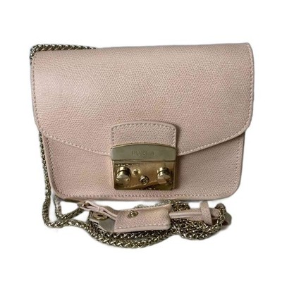 FURLA Metropolis Leather Shoulder Bag Mini Pochette Pink Beige GY06 Ladies