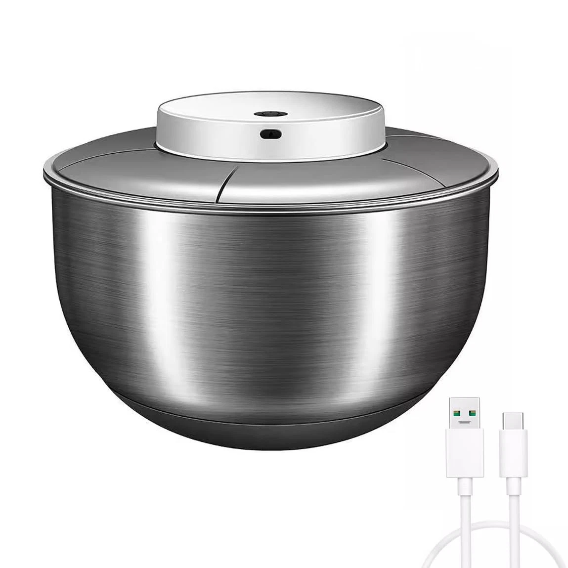 Automatic Electric Salad Spinner, 5L Type-C Rechargeable Lettuce Spinner Stai...