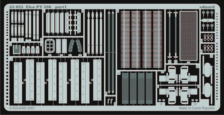 Eduard Accessories 53025 - 1:350 Elco PT-596 Torpedo Boat For Italeri Kit