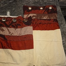 Cream Red Velvet Linen Curtains - Size W 131cm x L 108 cm  gorgeous