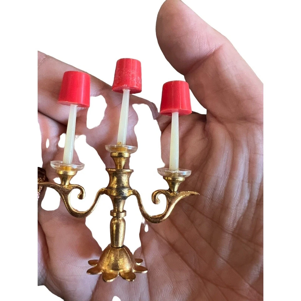 复古 Ideal Petite 娃娃屋公主家具皇家烛台 4439-6 — 第 2/3 张图片