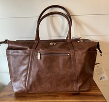 Freshly Picked Weekender Travel Tote Brown Vegan Leather NEW
