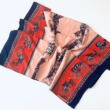 Vintage Rectangle Horse and carriage Themed Silk Blend Scarf DIY