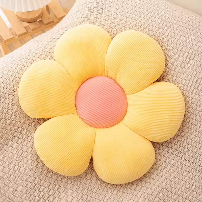 Six Petal Flower Cushion Pink Sunflower Plush Pillow Kids Bedroom Seat Bay Windo