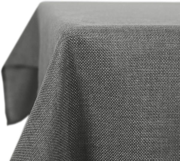 Leinenoptik Tischdecke Wasserabweisend TischwäSche Lotuseffekt, 130X130 Cm, Grau-image