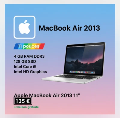 Apple MacBook Air 11" 2013 · i5 · 4GB · 128GB