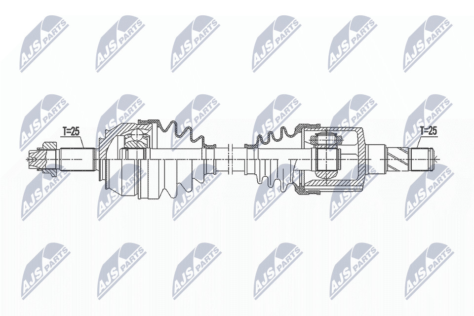N.T.Y. NPW-FT-043.NTY Drive Shaft for ABARTH,ALFA ROMEO,FIAT