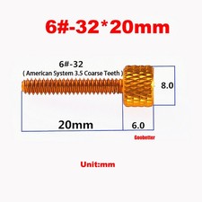 6#-32 Knurled Thumb Screw Aluminu Alloy Computer DIY Hand Tighten Grip Knob Bolt