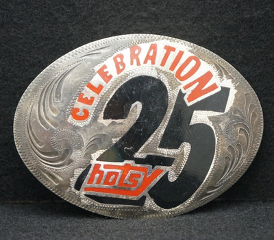 #ad WF01147 VINTAGE 1995 *25 CELEBRATION HOTSY* PRESSURE WASHER COMPANY BELT BUCKLE $25.00