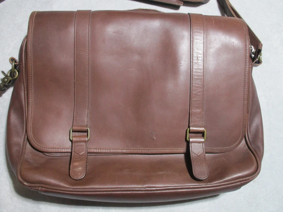 Eddie Bauer Cuero Genuino Mensajero Maletín Bolso para Computadora Correa para el Hombro Foto 4 de 4