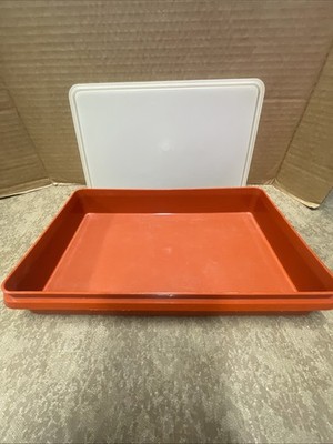 Tupperware Paprika Red Bacon/Deli Meat Keeper/Container With Lid