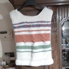 Damen Strickweste 100% Wolle Gr. 40 ärmellos...
