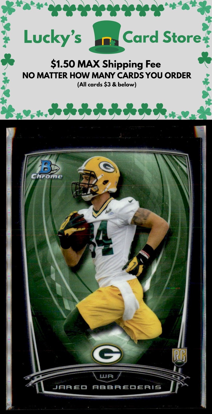 Jared Abbrederis Bowman Chrome #168 Black Refractor