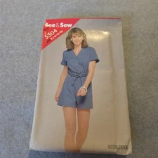 Vintage See & Sew 5304 Romper Pattern Size 14-16-18 Uncut 1980s One-Piece
