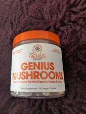 The Genius Brand Genius Mushrooms, 90 Veggie Capsules, Exp 01/26