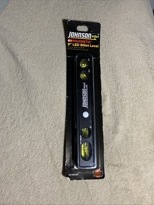Johnson Level & Tool 1411-0900LED 9'' Magnetic LED Billet Torpedo Level