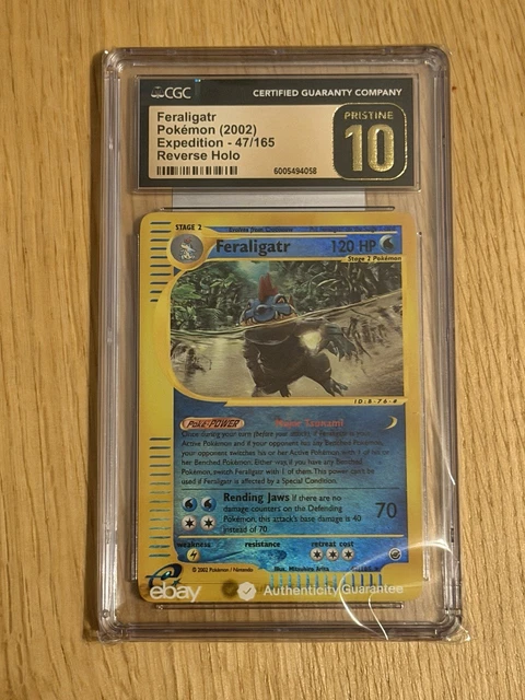 Pokémon TCG Feraligatr Reverse Holo CGC Pristine 10 Expedition 47/165 Eng