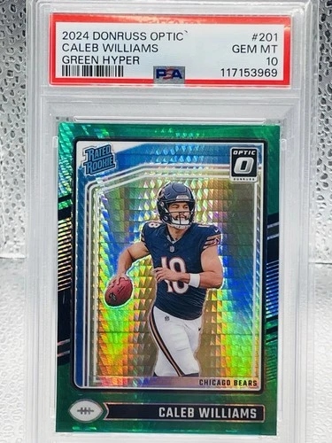2024 PANINI DONRUSS OPTIC GREEN HYPER #201 CALEB WILLIAMS ROOKIE RC PSA 10