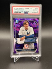 2023 Bowman Chrome Sapphire Spencer Jones Image Variation Purple SP /25 PSA 10