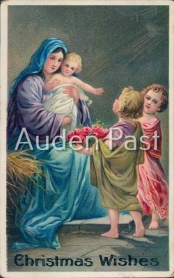 Madonnenkind Weihnachtswünsche Postkarte gedruckt Deutschland religiöse Kunst um 1910