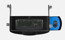 Cassetto tastiera estraibile sotto scrivania con vassoio mouse nascondibile guida scorrevole nero