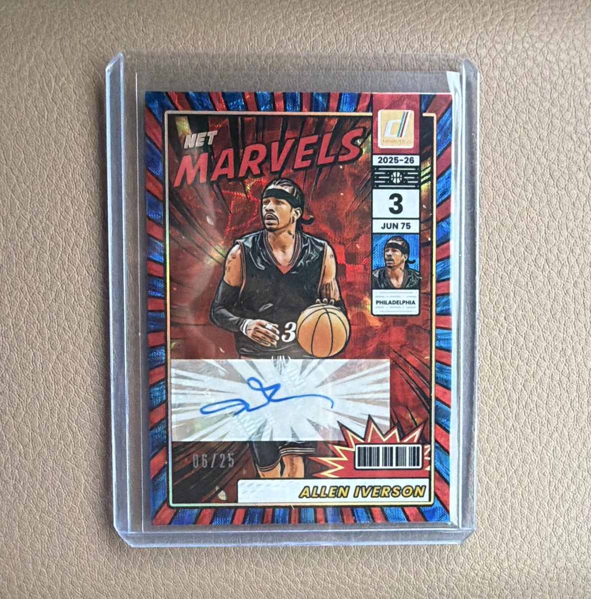 その他 2013 PANINI PINNACLE ALLEN IVERSON PSA9 Panini Allen Iverson Basketball Autographed Sports Trading Cards