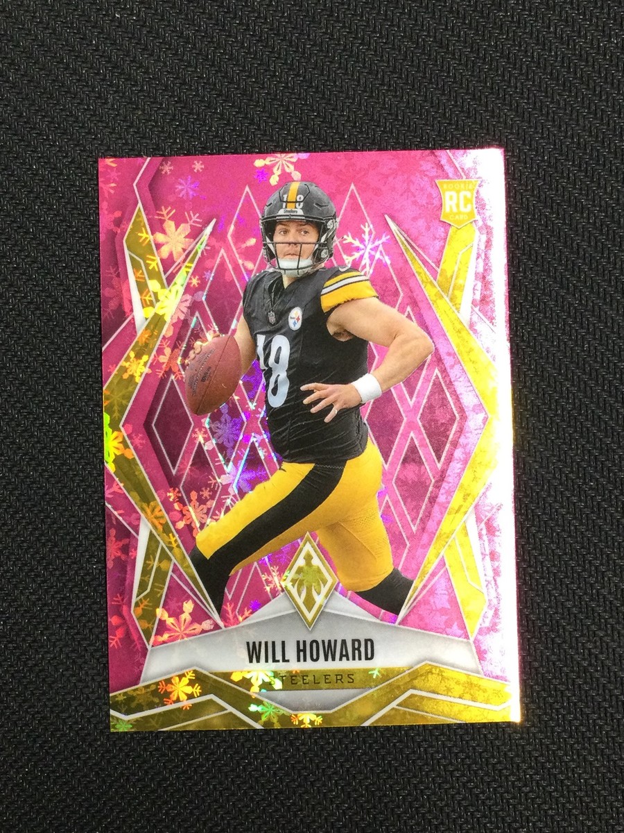 2025 Panini Phoenix #165 Will Howard Steelers Pink Winter Prizm