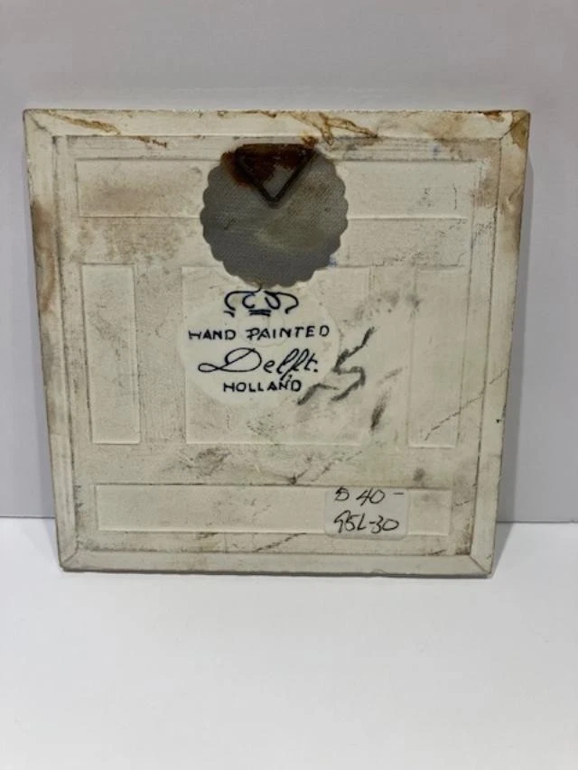 Vintage Hand painted Delft Holland Tile man with pipe - Image 2 of 4