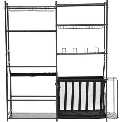 Garage Sports Equipment Organizer - 2 Golf Bag Storage Rack & More